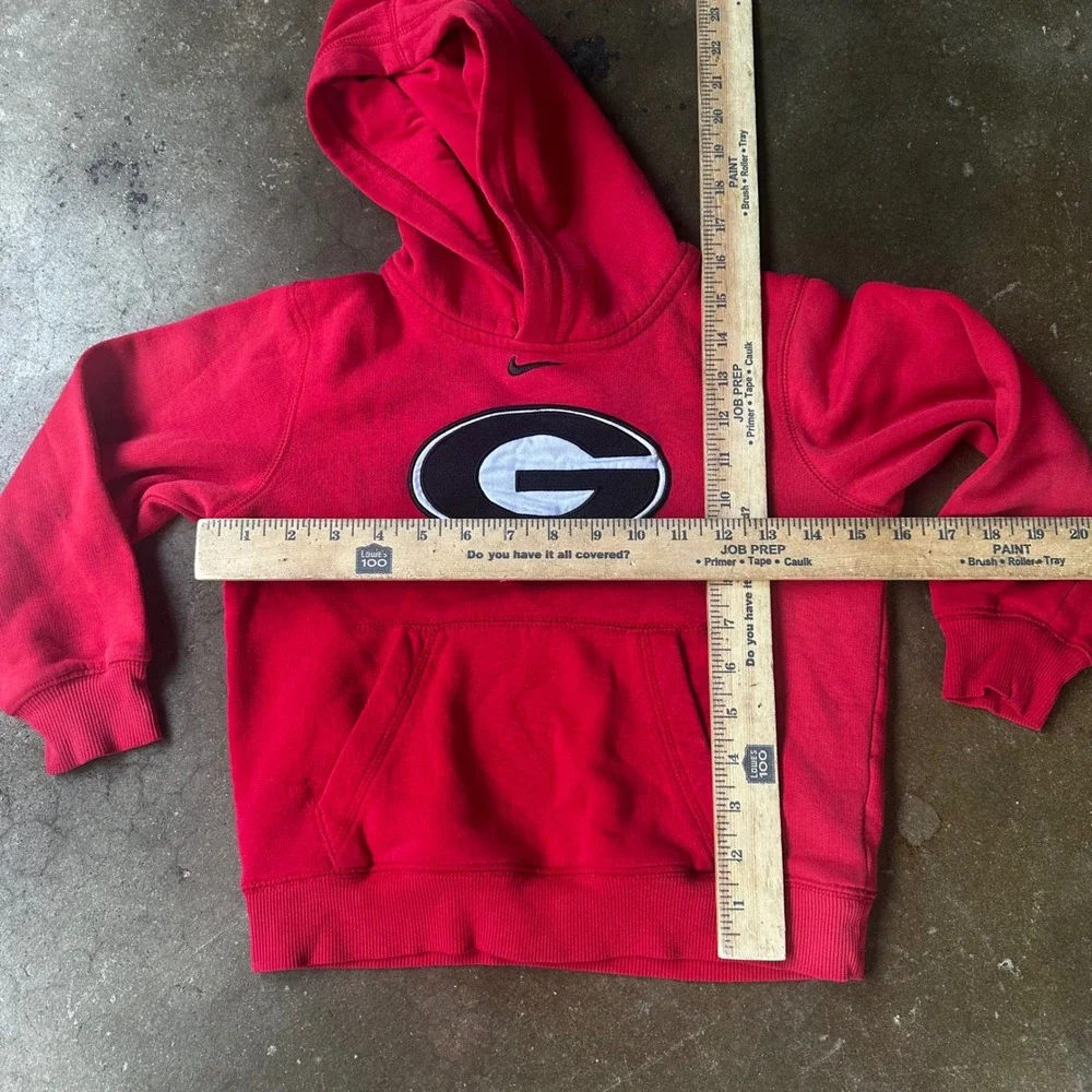 Nike Hoodie Kids Size 6 Red Good Georgia Bulldogs Pullover Fleece Logo